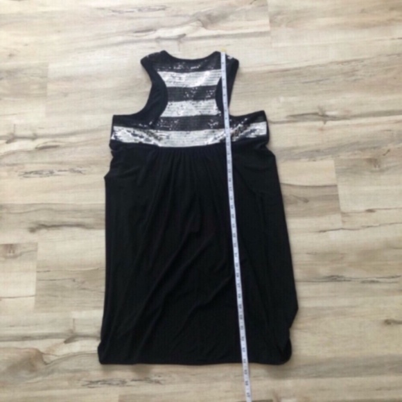 Joseph Ribkoff Sleeveless Open Front Black and Silver Women's Cardigan - Picture 7 of 7